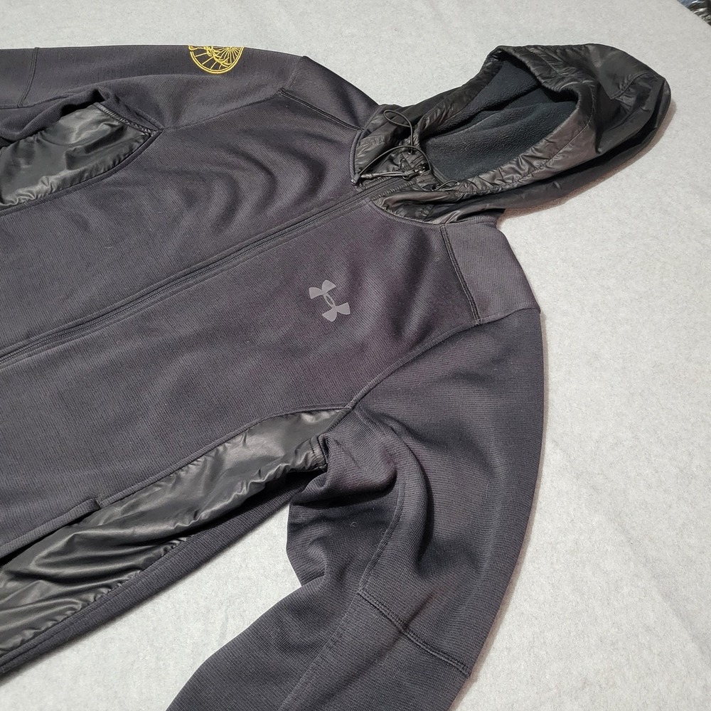 Under Armour ColdGear Men's Large Full-Zip Hooded Jacket Black Storm *READ*